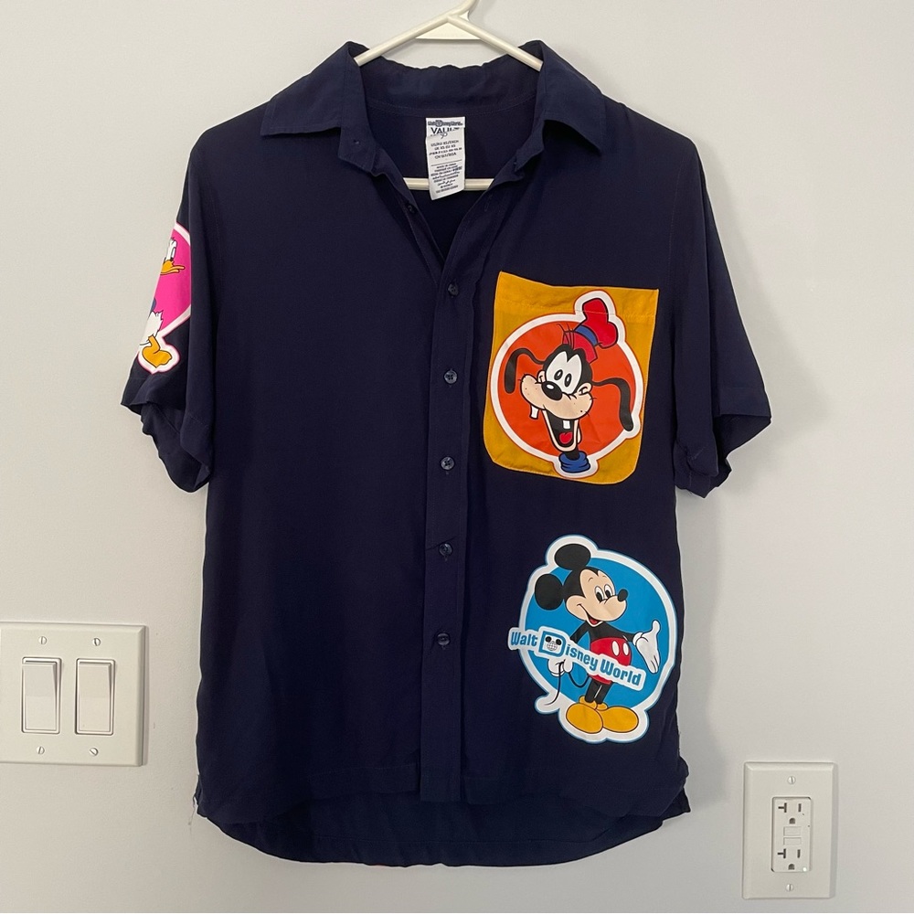 Disney 50th Anniversary Vault Collection Button Shirt Blue Mickey Mouse in XS